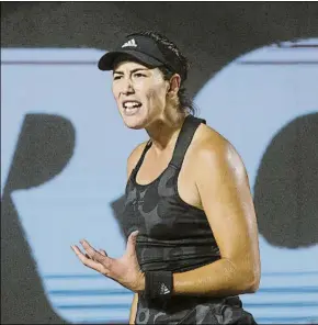  ?? FOTO: EFE ?? Garbiñe Muguruza, gesto durante su derrota ante Karolina Pliskova en Guadalajar­a