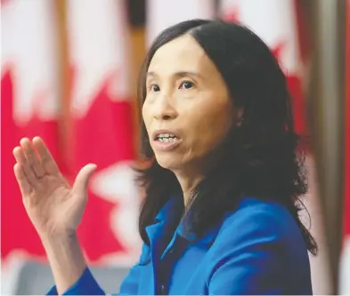  ?? ADRIAN WYLD / THE CANADIAN PRESS ?? Chief Public Health Officer Theresa Tam shouldn't be answering questions on hyper-local matters, Chris Selley writes.