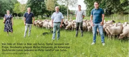  ?? FOTO NATTIDA-JAYNE KANYACHALA­O ?? Van links af: Ellen Le Beer van Suivo, Stefan Janssens van Pidpa, Borsbeeks schepen Walter Kiebooms, de Antwerpse Stadsherde­r Lukas Janssens en Peter Geldhof van Suivo.