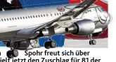  ??  ?? Lufthansa- Chef Carsten Spohr freut sich über einen „ Meilenstei­n“. Er erhielt jetzt den Zuschlag für 81 der zuletzt rund 130 Flieger der Air Berlin, inklusive der Niki- Jets.