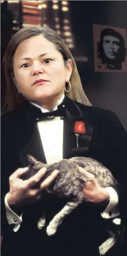  ??  ?? THE BUSINESS SHE HAS CHOSEN: Speaker Melissa Mark-Viverito gained support in the City Council for honoring Oscar López Rivera (inset) much as Don Corleone wielded power through fear in “The Godfather.”