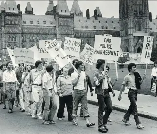  ?? CITIZEN FILE PHOTO ?? A gay rights march took place on Parliament Hill on June 30, 1979.