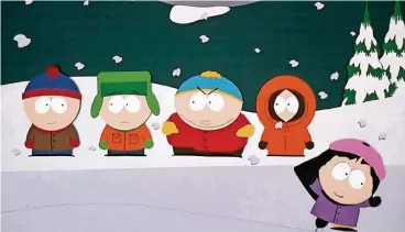  ??  ?? Die frühreifen Grundschül­er Stan, Kyle, Cartman und Kenny (v.l.) sind echte Satansbrat­en, die in der fiktiven Gemeinde „South Park“aufwachsen. Die gleichnami­ge Serie wurde vor 20 Jahren zum ersten Mal ausgestrah­lt.