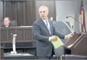  ?? OCTAVIO JONES — POOL PHOTO VIA AP ?? Defense attorney Robert Rubin speaks during the trial of William “Roddie” Bryan, Travis McMichael and Gregory McMichael on Friday in Brunswick, Ga.