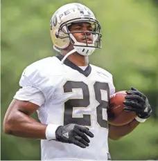  ??  ?? DERICK E. HINGLE, USA TODAY SPORTS After 10 seasons with the Vikings, running back Adrian Peterson aims to revive his career with the Saints.