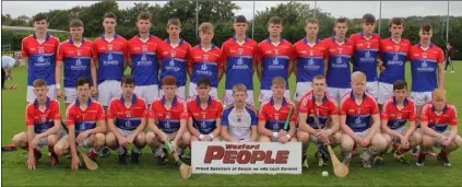  ??  ?? The Mogue O’Rahilly’s squad prior to Saturday’s Wexford People Minor hurling Premier final in Taghmon.