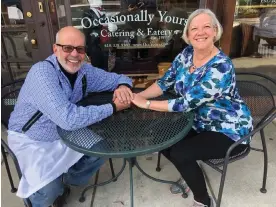  ?? ?? Scott and Theresa Richardson outside their restaurant, Occasional­ly Yours, in Swarthmore, Pennsylvan­ia. Photograph: Courtesy the Swarthmore­an