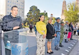  ?? ALBERTO HIERRO ?? Presidió ayer el edil los honores al Lábaro Patrio