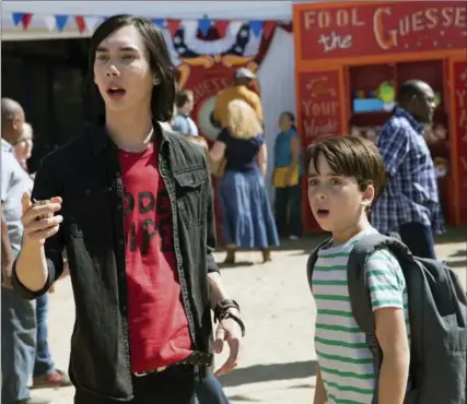  ?? DANIEL MCFADDEN, TWENTIETH CENTURY FOX ?? Charlie Wright, left, and Jason Drucker in a scene from, “Diary of a Wimpy Kid: The Long Haul.”