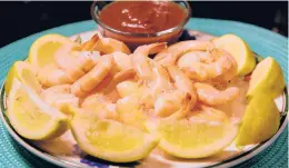  ?? ?? You can serve the lemon-boiled shrimp hot or cold.