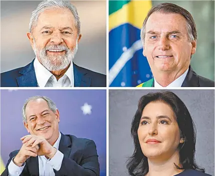  ?? DIVULGAÇÃO ?? Tanto Lula quanto Bolsonaro oscilaram positivame­nte em relação ao levantamen­to anterior, que foi realizada em 30 de agosto