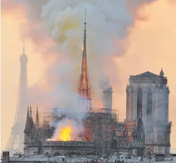  ?? Picture: AP PHOTO ?? It was more than a building that went up in flames when the Notre Dame burned.