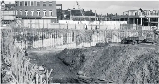  ??  ?? Excavation­s in Old Hall Street as part of constructi­on of the new Hanley Shopping Centre.