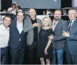  ??  ?? Coolest judges ever unite for the cause: Mitch Garber, Michele Forgioni, Jean-Philippe Tastet, Mitsou Gélinas, Jonathan Garnier and Sen. Larry Smith add signature sizzle and sass to the inaugural Culinary Showdown benefit event.
