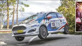  ?? (Photos Thierry Mouchet et Bastien Roux) ?? Copilotée par Pascale Macario-Lazaro, Grassoise comme elle, Allison Viano est allée décrocher un second titre féminin de rang au volant de sa Ford Fiesta RJ.