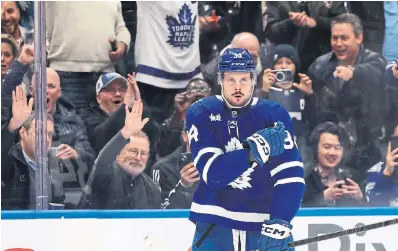  ?? RICHARD LAUTENS TORONTO STAR ?? While Auston Matthews’s 22 career playoff goals in 50 games would look spectacula­r on the back of my hockey card, writes Nick Kypreos, it’s not overly impressive for a guy who scores in the regular season at a much higher rate.