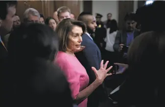  ?? Erin Schaff / New York Times ?? Nancy Pelosi is leading the Democrats in probably their largest gains in the House since 1974.