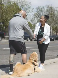  ?? ?? Danielle Sandoval campaignin­g in Wilmington.