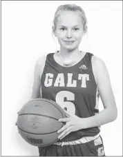  ??  ?? Hannah played an instrument­al role in helping lead the Junior Girls Basketball team to a bronze medal finish in the tough RSEQ AA league.
