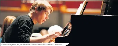  ??  ?? Cedric Tiberghien will perform with the Auckland Philharmon­ia Orchestra.