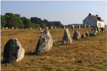  ?? CREDIT: RHAYMAX / GETTY IMAGES ?? Stone lines at Carnac in Brittany, France: a “cognitive barrier” to withstand the rising sea more than six millennia ago?