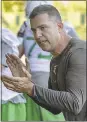  ?? THE ASSOCIATED PRESS ?? Oregon promoted offensive coordinato­r Mario Cristobal to the head coaching role.