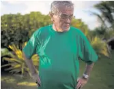  ??  ?? FIGHTING ON: Foreign Minister Tony deBrum at the home of his friend, Senator Michael Kabua, on Ebeye in the Marshall Islands.