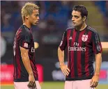  ?? GETTY ?? Keisuke Honda, 29 anni, si confronta durante una partita con Jack Bonaventur­a, 26