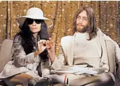  ?? AP FILE PHOTO ?? John Lennon and his wife, Yoko Ono, are pictured in 1969.