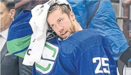  ?? POSTMEDIA NEWS ?? Canucks goalie Jacob Markstrom shouldn’t have a problem re-entering Canada from Sweden.