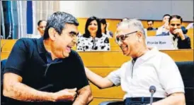  ?? MINT/FILE ?? Vishal Sikka with Narayana Murthy. ‘I have nothing against Dr Vishal Sikka. I enjoy spending time with him. I have never commented about his strategy or its execution. My problem is with governance at Infosys. I believe that the fault lies with the...