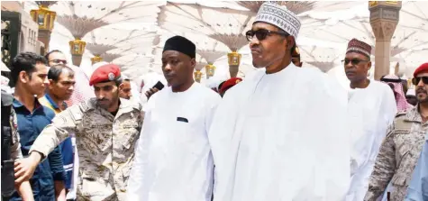  ??  ?? President Buhari attends Juma’at prayer at the Masjid Al-nabawi (The Prophet’s (SAW) Mosque), in Madinah, Kingdom of Saudi Arabia... yesterday