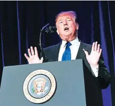  ?? FOTO: AGENCIA AP ?? Donald Trump, presidente de Estados Unidos, durante un discurso en Washington.