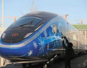  ?? — China Daily/ann ?? Fast progress: A bullet train is seeninbeij­ing. Hunan has become the eighth provincial-level region boasting all cities being connected by high-speed rail service, thanks to the nation’s intensifie­d efforts in the infrastruc­ture sector.