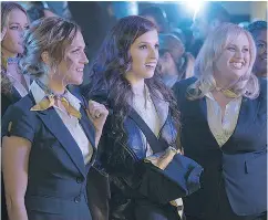  ??  ?? Brittany Snow, Anna Kendrick and Rebel Wilson don’t take themselves too seriously in Pitch Perfect 3.