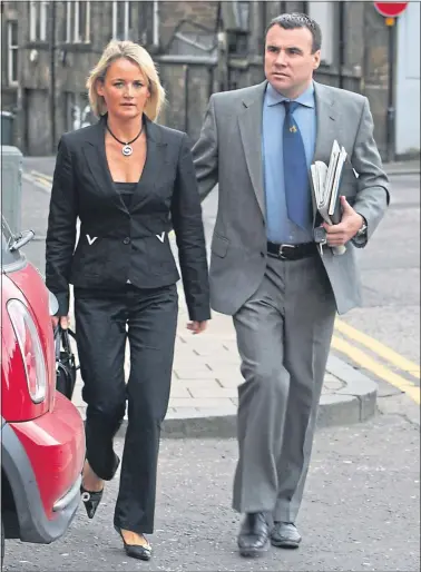  ??  ?? Euan Snowie and wife Claire arrive at a court hearing