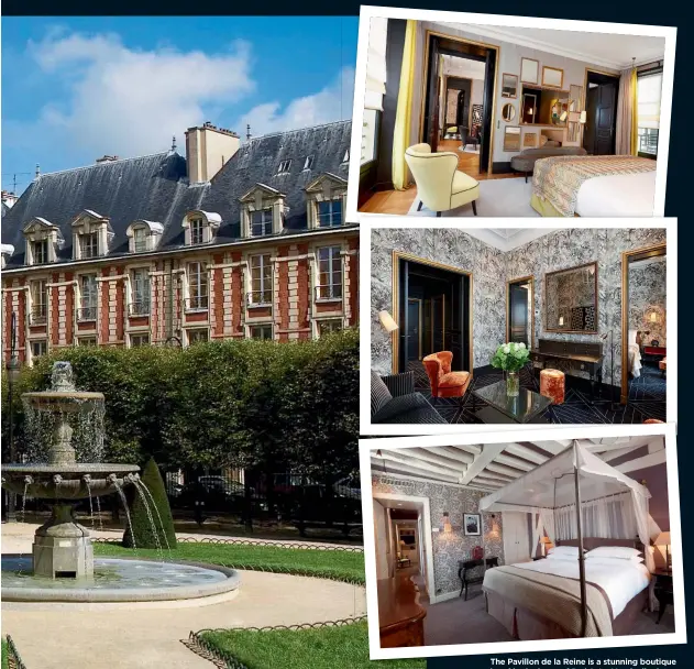  ??  ?? The Pavillon de la Reine is a stunning boutique hotel in the heart of Paris’s La Marais district