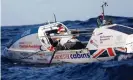  ??  ?? Frank Rothwell during his record-breaking row Photograph: Ben Duffy/Talisker Whisky Atlantic Challenge/PA