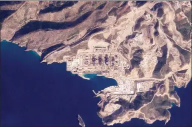  ?? (AP/Planet Labs PBC) ?? A satellite image taken Feb. 10 shows the Akkuyu nuclear power plant constructi­on project in Turkey’s Mersin province. The station’s design is intended to withstand a magnitude 9 earthquake.