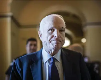  ?? MELINA MARA/THE WASHINGTON POST ?? Sen. John McCain stunned his colleagues by joining two other Republican­s to reject the latest attempt to rewrite health care.