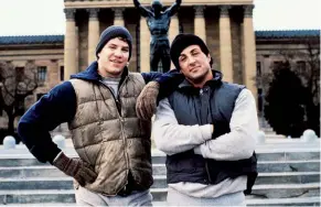 ??  ?? STAR POWER: A still from Rocky V with Morrsion and Stallone