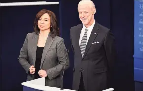  ?? Will Heath / Associated Press ?? This image released by NBC shows Maya Rudolph as Kamala Harris, left, and Jim Carrey as Joe Biden during the “First Debate” Cold Open on “Saturday Night Live” in New York on Saturday.