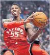  ?? RICHARD LAUTENS/TORONTO STAR ?? Delon Wright’s court time will grow when he gets more comfortabl­e with contact.