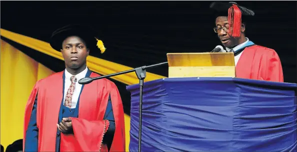  ?? Picture: SISIPHO ZAMXAKA ?? BRIGHT YOUNG MIND: Lelethu Mdoda earned his PhD at 25 years of age, making him the youngest PhD graduate at the UFH’s 2017 Spring graduation