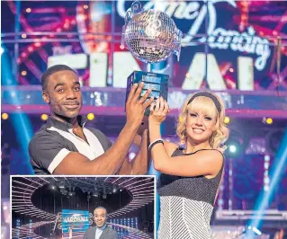  ??  ?? Ore and Joanne won the Strictly glitterbal­l trophy two years ago and now the Hardball presenter is ready to dance again.