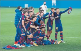  ?? FOTO: M. MONTILLA ?? El Barça B ya está clasificad­o como segundo de su grupo y sueña con subir