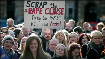  ??  ?? Hundreds turned out in George Square to protest at the so-called ‘rape clause’ for mothers claiming tax credits