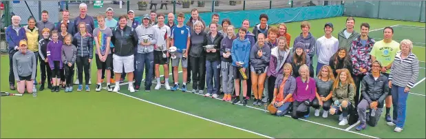  ?? Photos: Bob McCulloch ?? Participan­ts and prize-winners at West Highland Tennis Week.