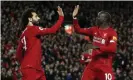  ?? Photograph: Paul Greenwood/BPI/Shuttersto­ck ?? Mo Salah and Sadio Mané have been pivotal in Liverpool’s rise to the top of the European game.