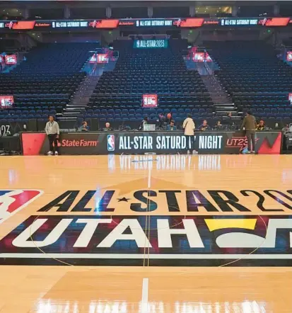  ?? RICK BOWMER/AP ?? The Vivint Arena is shown before the start of the NBA All-Star weekend on Wednesday in Salt Lake City.